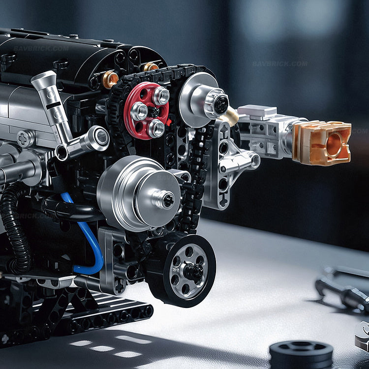 Trilumity Building Block Set: 2Jz-Gte Engine | Single Turbo Japanese Inline 6 Engine(974Piece)