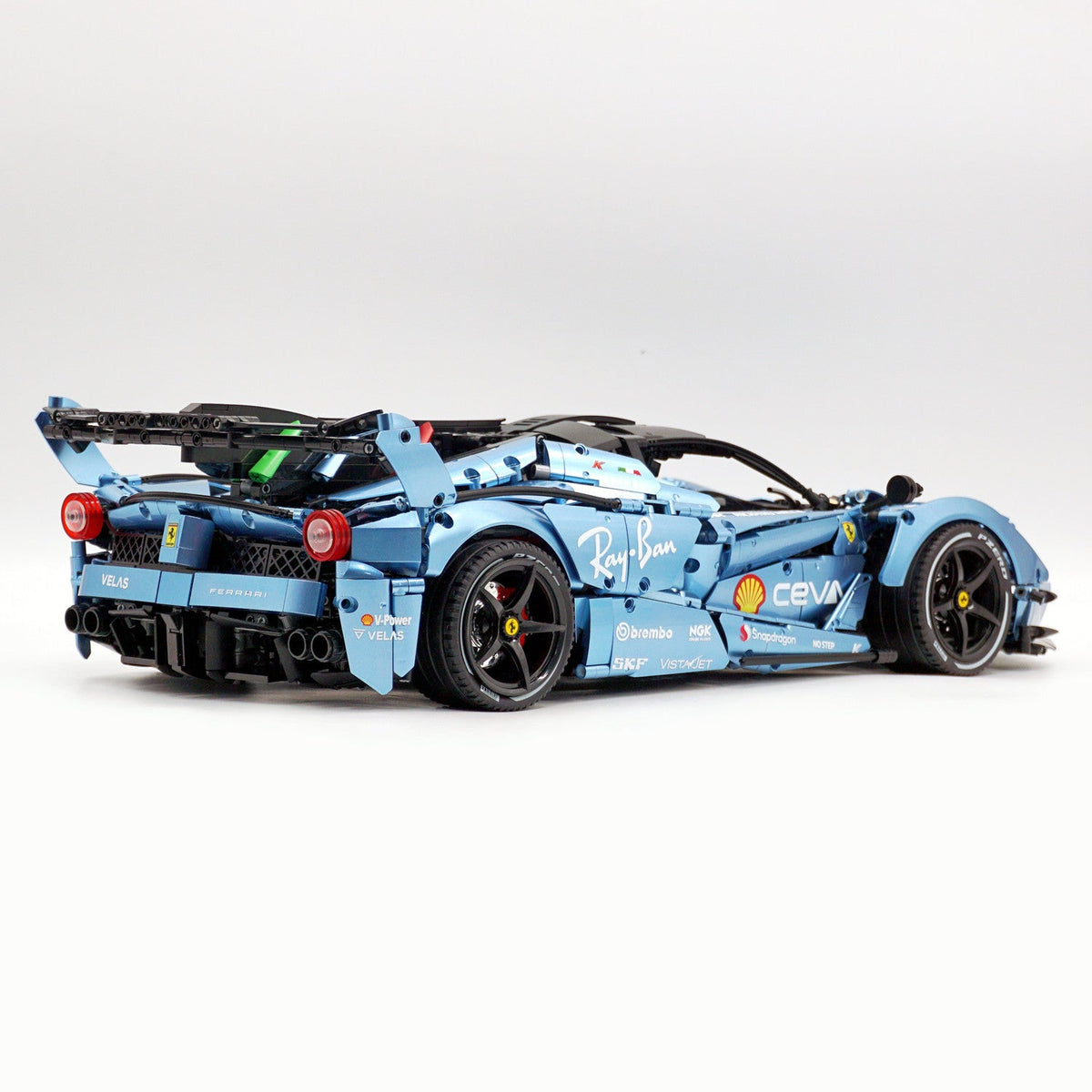 Trilumity Motorized Building Block Set: 1:8 The Ultimate Italian Hybrid Hypercar Evo | Customized Electroplating Tiffany Blue Italian Exotic