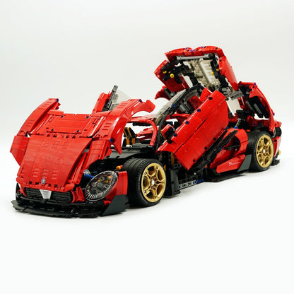 Trilumity Alfa Romeo 33 Stradale Supercar, Pearlescent Red Paint Customized Version Building Block Set, 1:8 Scale, Remote Control, 3,861-Piece