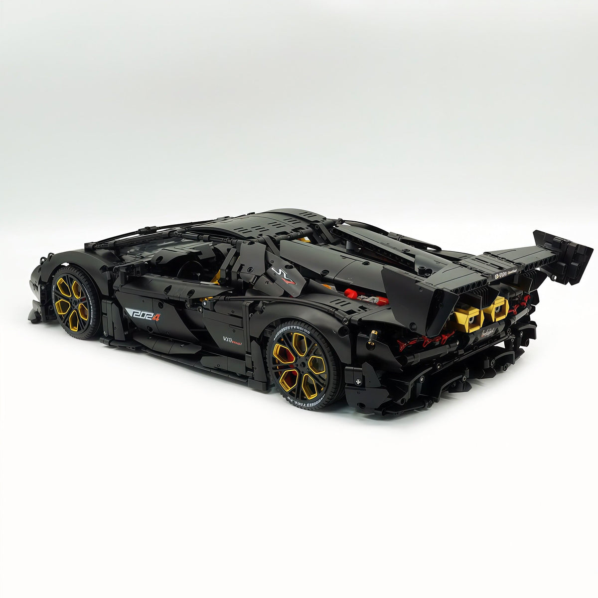 Trilumity Motorized Building Block Set: 1:8 Italian Bull Jota V12 Hypercar – Barrel Plated Matte Black Customized Edition (3260-Piece)