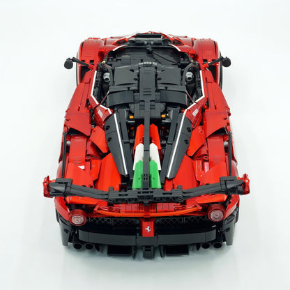 Trilumity Motorized Building Block Set: 1:8 The Ultimate Italian Hybrid Hypercar Evo | Pearl Red Painting Italian Flagship (4058Piece)