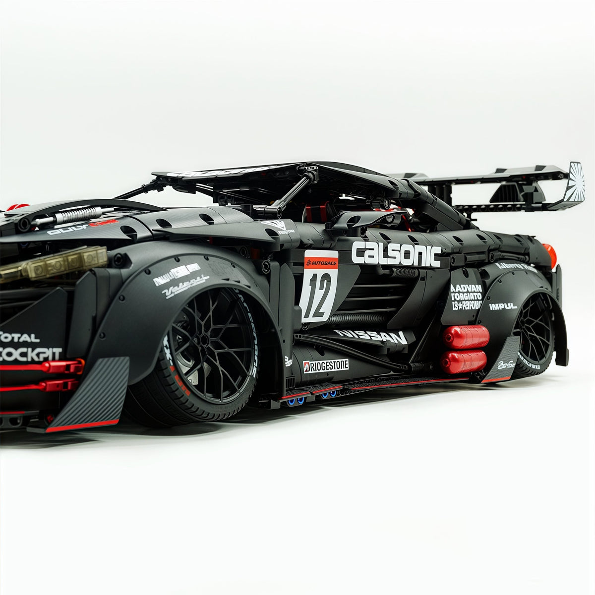 Trilumity Motorized Building Block Set: 1:8 Nissan GTR R35 Widebody Black Warrior Custom Edition | Black Beast | 3939+-Piece