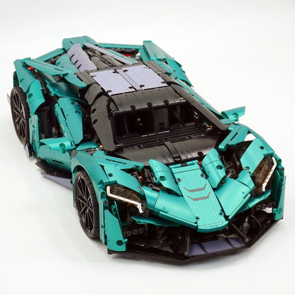 Trilumity Motorized Building Block Set: 1:8 The Ultimate Ajlani Drakuma | Customized Barrel-Plated Emerald V8 Concept Hypercar (3920+-Piece)