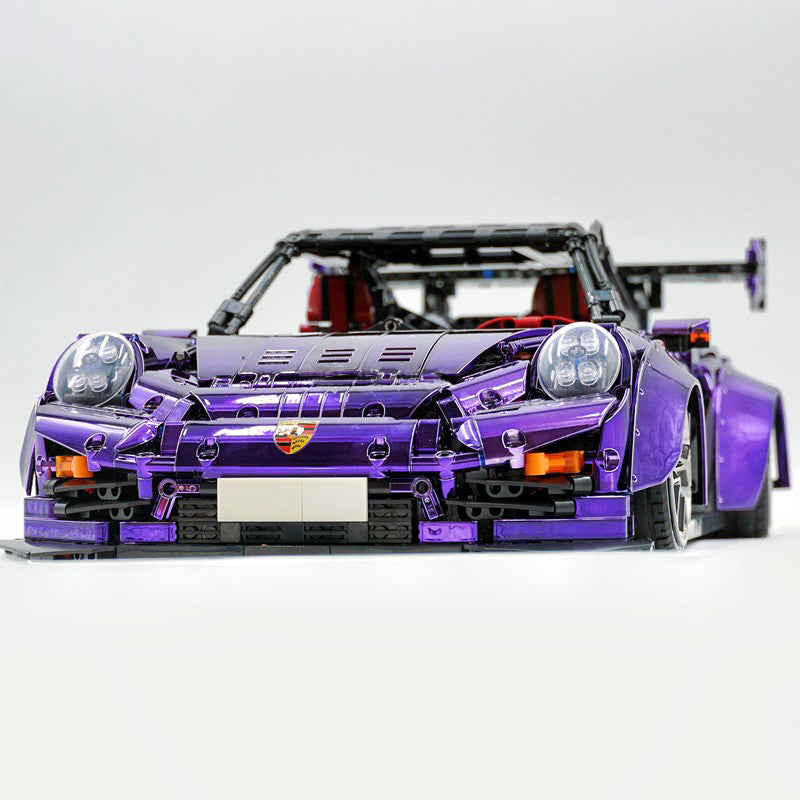 Trilumity Motorized Building Block Set: 1: 8 Porsche Gt2 RS, Limited Mirror Electroplated Edition (3389-Piece)