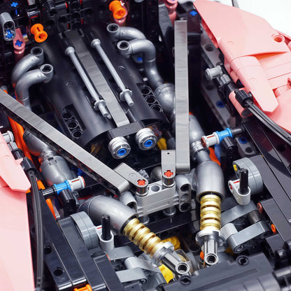 Trilumity Motorized Building Block Set: 1:8 The Ultimate British Woking Hypercar | Misty Rose Custom Edition | Shipped in Original Gift Box