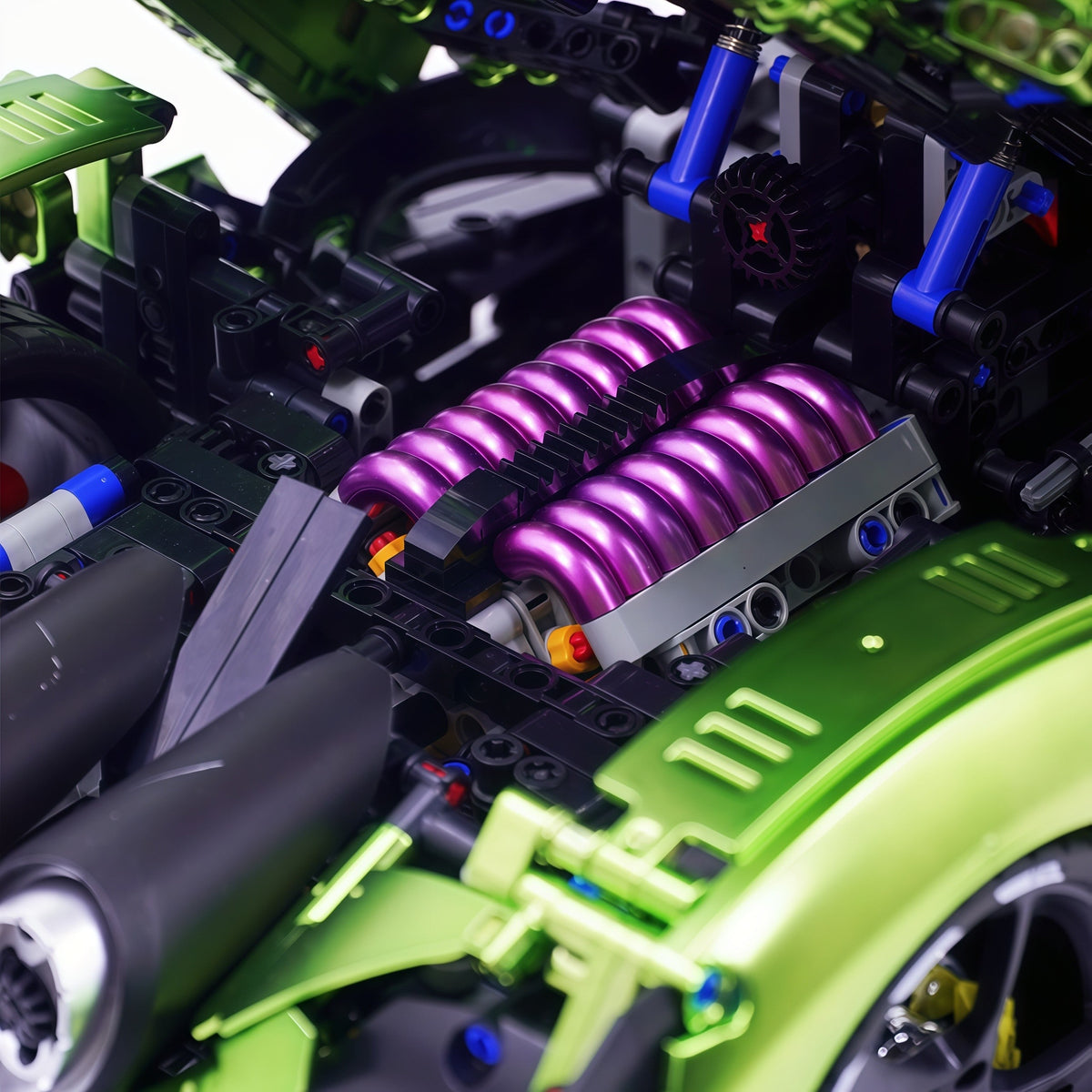 Trilumity Building Block Set: 1:8 Devel sixteen V16 | Neon Green Custom Edition | Officially licensed (4016Piece)