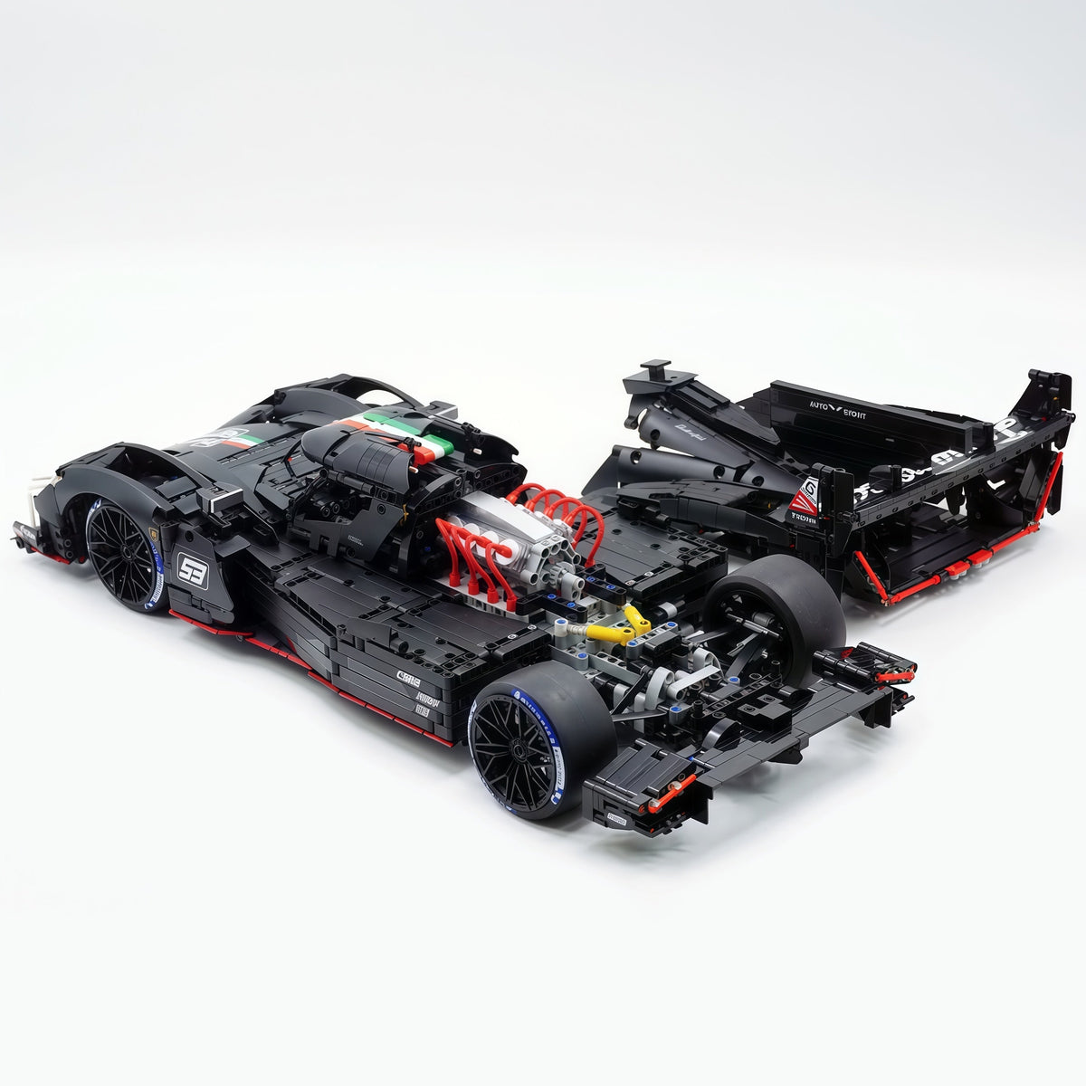 Trilumity Motorized Building Block Set: 1:8 The Ultimate LMDh Hybrid Prototype | Matte Black Custom Edition (3771-Piece)