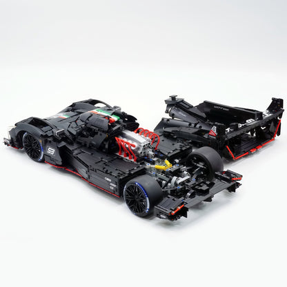 Trilumity Motorized Building Block Set: 1:8 The Ultimate LMDh Hybrid Prototype | Matte Black Custom Edition (3771-Piece)