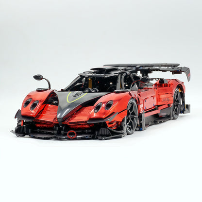 Trilumity Building Block Set: 1:8 Pagani Zonda R | Mirror Blood Red Paint Italian Hypercar (3300+-Piece)