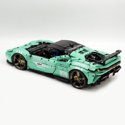 Trilumity Motorized Building Block Set: 1:8 Xx Track Hybrid Baked Enamel Mint Green Limited Color, The Ultimate Supercar, More Than 12 Features