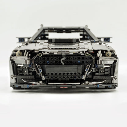 Trilumity Building Block Set: 1: 8 Ford Shelby Gt500, Electroplating Gun Grey Custom Version (3400Piece)