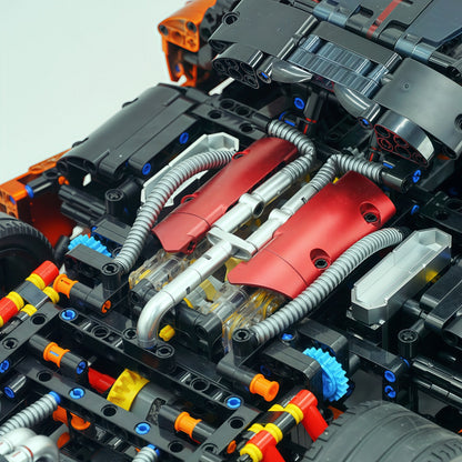 Trilumity Building Block Set: 1:8 The Ultimate Pagani Utopia Supercar | Customized Orange Gold V12 Italian Exotic (3314Piece)