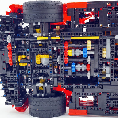 Trilumity Building Block Set: 1:8 Ferrari Sf90 Hypercar | Mechanical Linkage Version (3797-Piece)
