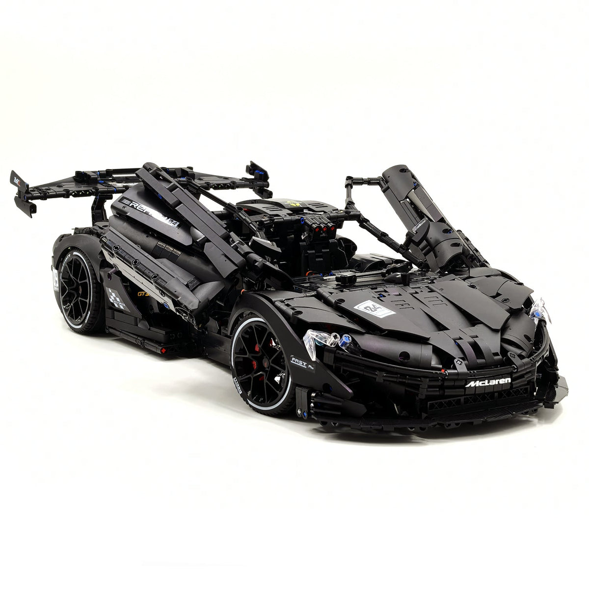 Trilumity Motorized Building Block Set: 1: 8 British Hybrid Hypercar Darth Vader Supercar Building Sets with Remote Control, Electric lift tail