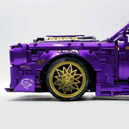 Trilumity Motorized Building Block Set: 1: 8 Dodge Challenger, Pearlescent Purple Paint Customized Version (3751-Piece)