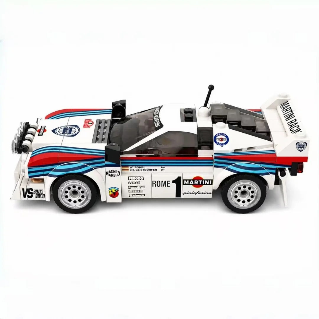 Trilumity MOC Building Block Set: Lancia Rally 037 Martini Racing | Includes a complete set of stickers - 244Piece (MOC-130287)