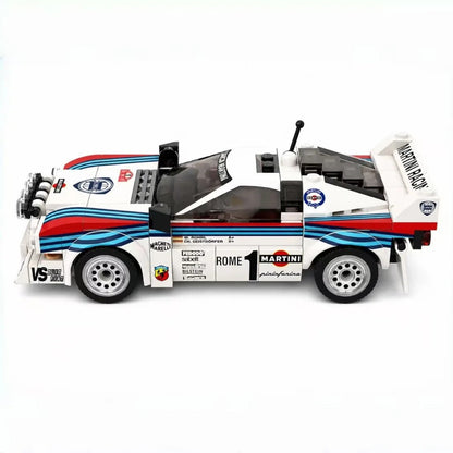 Trilumity MOC Building Block Set: Lancia Rally 037 Martini Racing | Includes a complete set of stickers - 244Piece (MOC-130287)