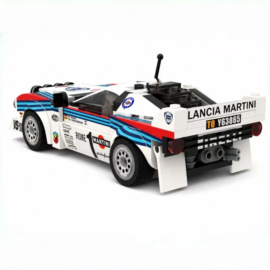 Trilumity MOC Building Block Set: Lancia Rally 037 Martini Racing | Includes a complete set of stickers - 244Piece (MOC-130287)