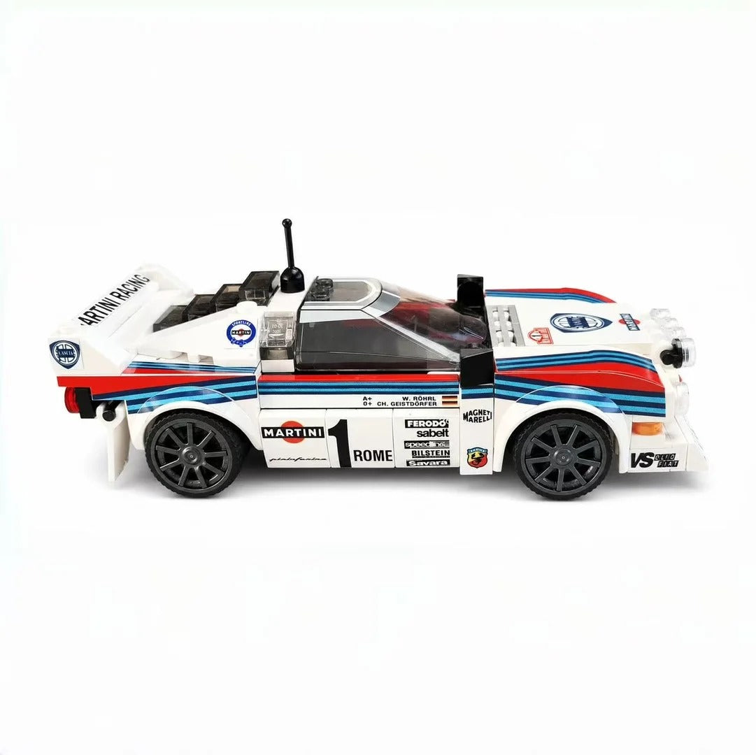 Trilumity MOC Building Block Set: Lancia Rally 037 Martini Racing | Includes a complete set of stickers - 244Piece (MOC-130287)