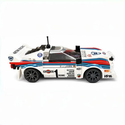 Trilumity MOC Building Block Set: Lancia Rally 037 Martini Racing | Includes a complete set of stickers - 244Piece (MOC-130287)