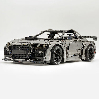 Trilumity Building Block Set: 1: 8 Ford Shelby Gt500, Electroplating Gun Grey Custom Version (3400Piece)