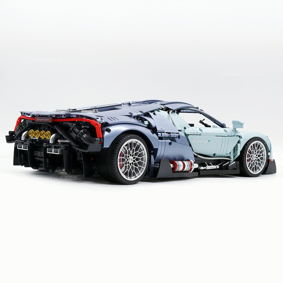 Trilumity Motorized Building Block Set: 1:8 French Hybrid V16 Hypercar | A Precision Blue Beast | Ultimate Collector's Item (3719-Piece)