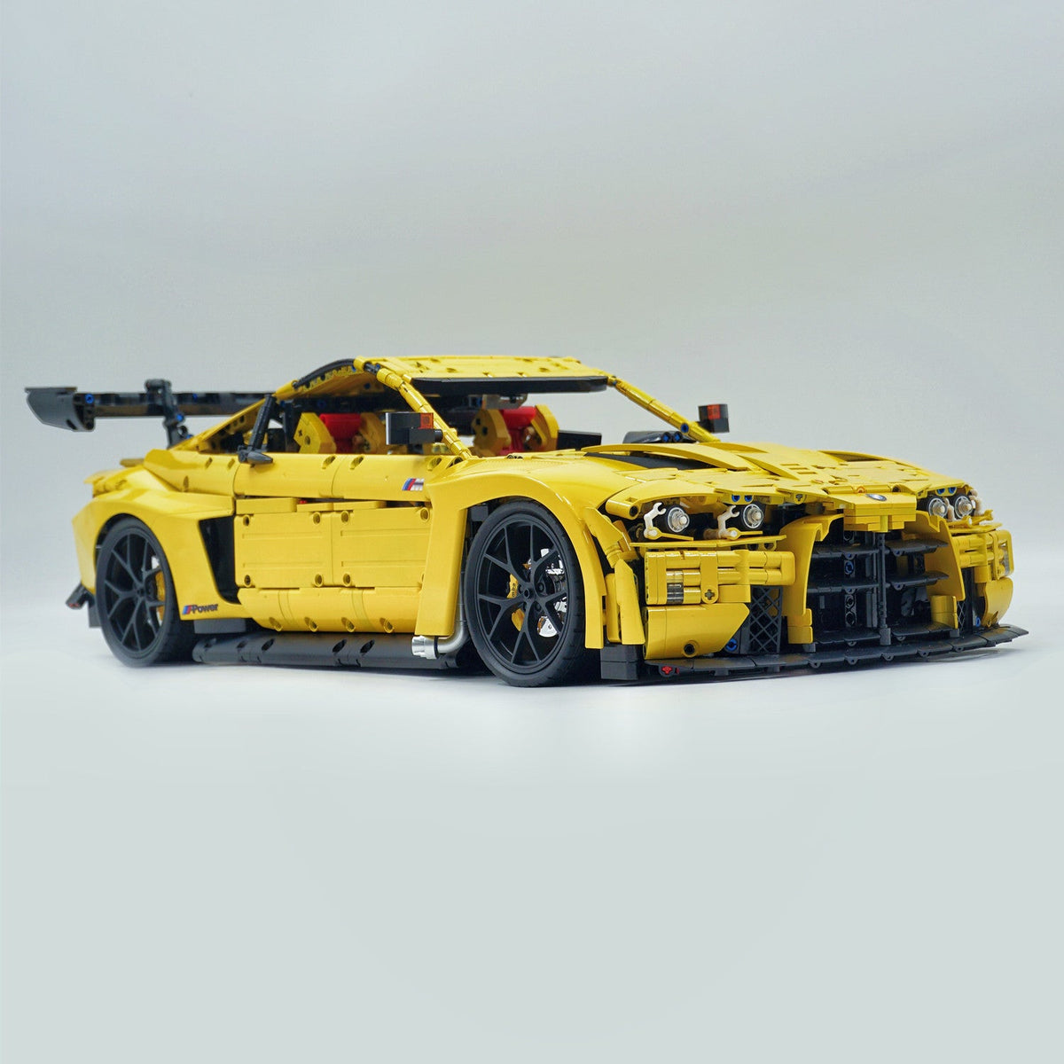 Trilumity Building Block Set: 1: 8 BMW M4 GT3 Building Set, Fully Detailed Simulation, Baked Enamel Yellow Custom Edition (4556Piece)