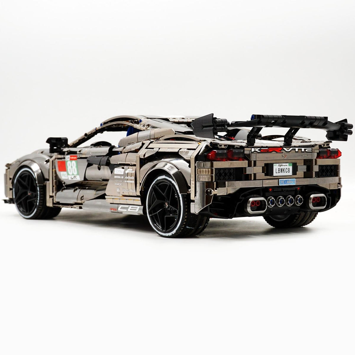 Trilumity Building Block Set: 1: 8 Corvette C8 Supercar Building Sets, Mirror electroplating Customized Edition (3788-Piece)