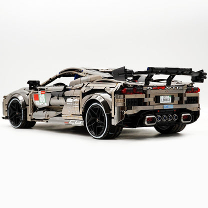 Trilumity Building Block Set: 1: 8 Corvette C8 Supercar Building Sets, Mirror electroplating Customized Edition (3788-Piece)