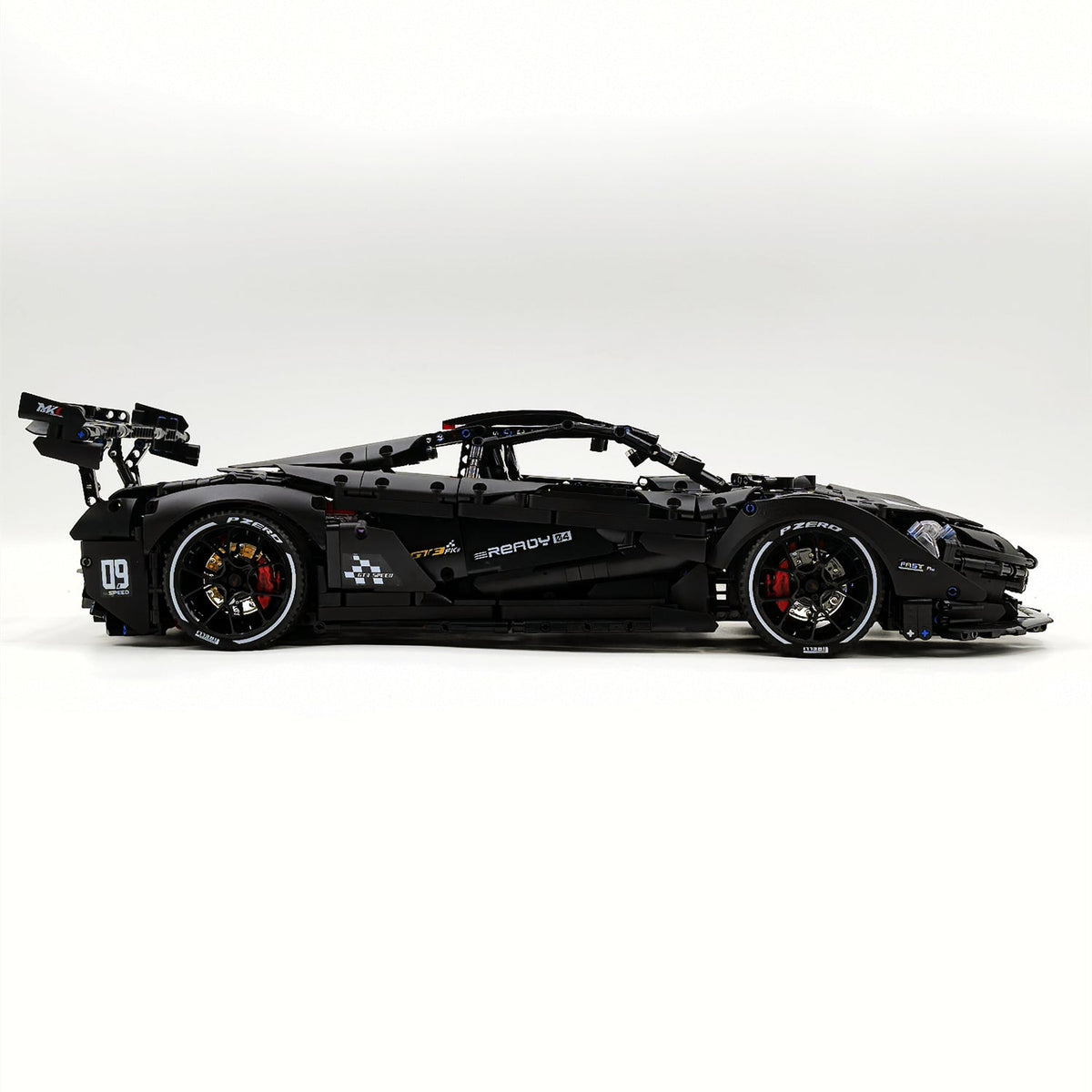 Trilumity Motorized Building Block Set: 1: 8 British Hybrid Hypercar Darth Vader Supercar Building Sets with Remote Control, Electric lift tail