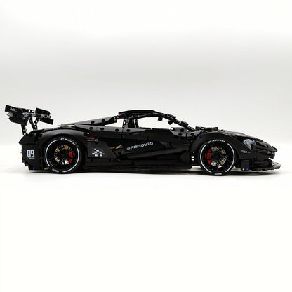 Trilumity Motorized Building Block Set: 1: 8 British Hybrid Hypercar Darth Vader Supercar Building Sets with Remote Control, Electric lift tail