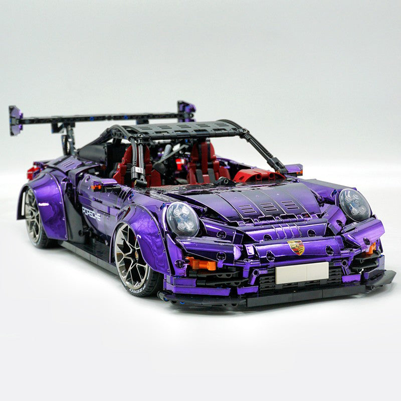 Trilumity Motorized Building Block Set: 1: 8 Porsche Gt2 RS, Limited Mirror Electroplated Edition (3389-Piece)