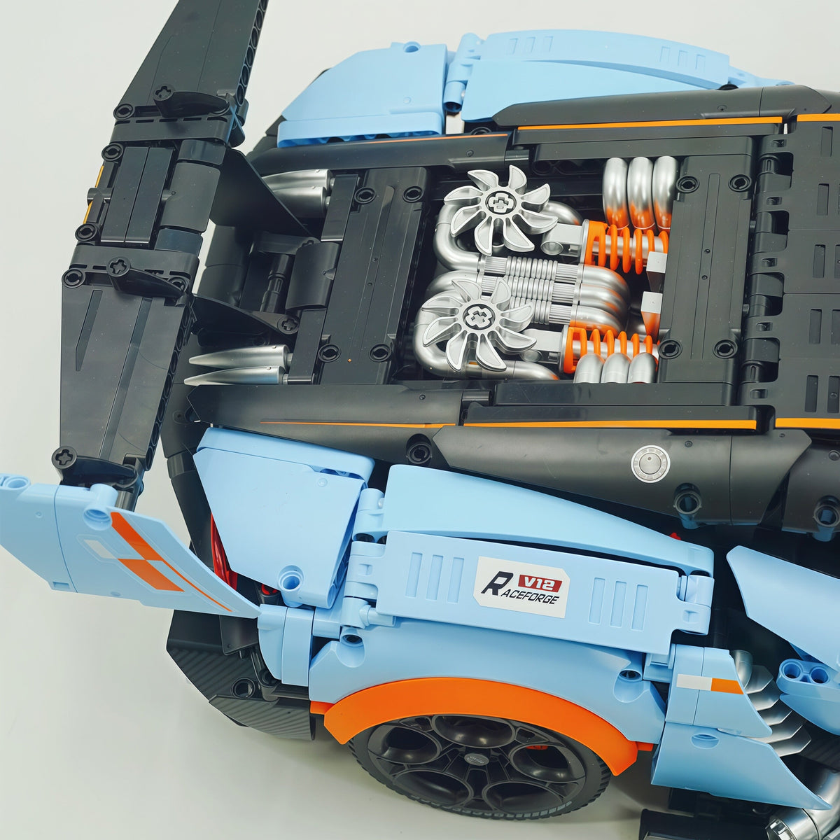 Trilumity Building Block Set: 1:8 Aston Martin Vulcan | Gulf Blue Custom Edition | 3794+-Piece