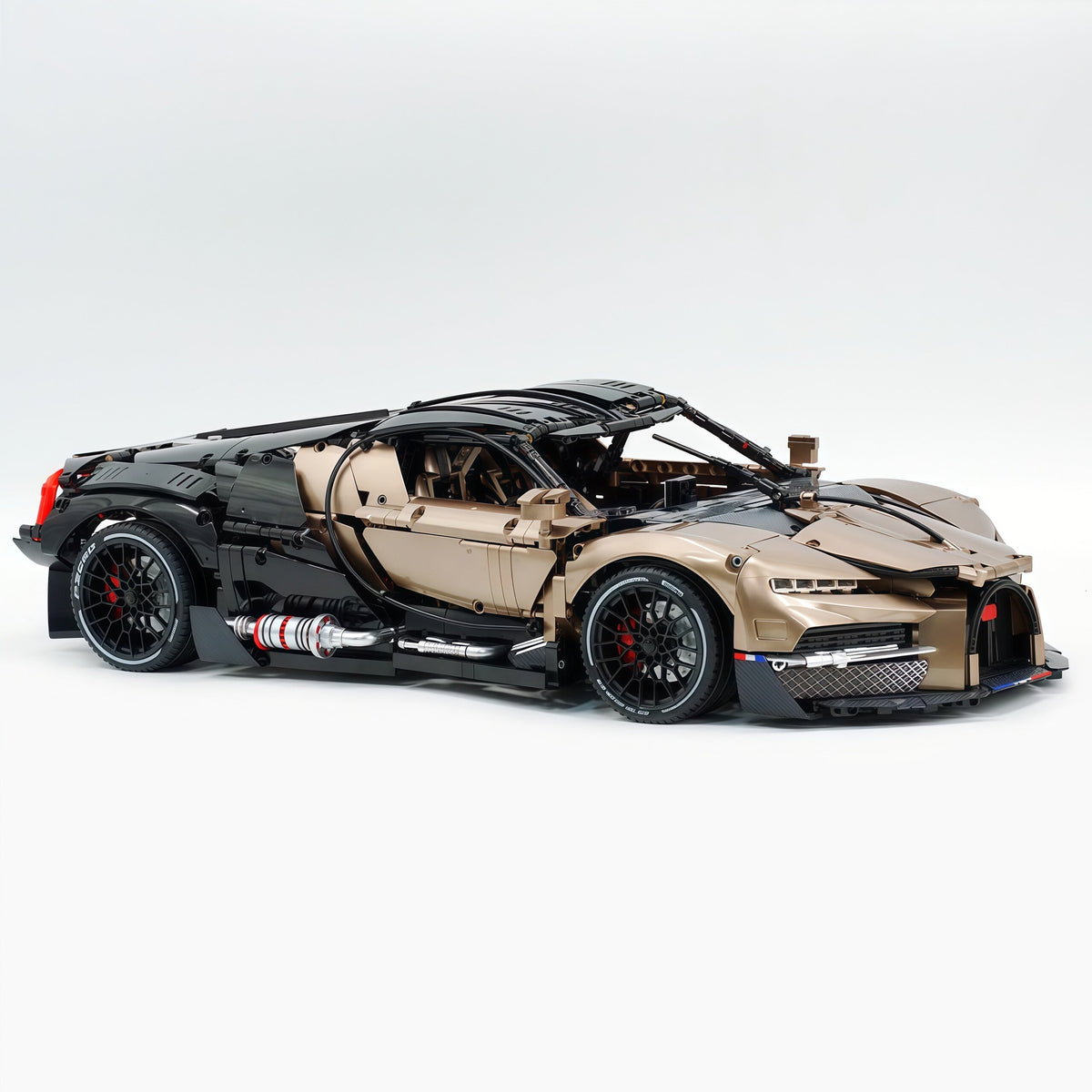 Trilumity Motorized Building Block Set: 1:8 French Hybrid V16 Hypercar | Combination of Bronze and Pearl Black | Ultimate Collector's Item