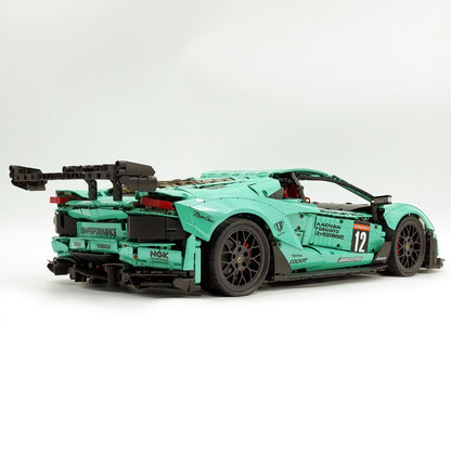 Trilumity Building Block Set: 1:8 Lamborghini Aventador Svj Lbwk | Baked Enamel Mint Green Limited Bull Widebody Supercar (4990+-Piece)