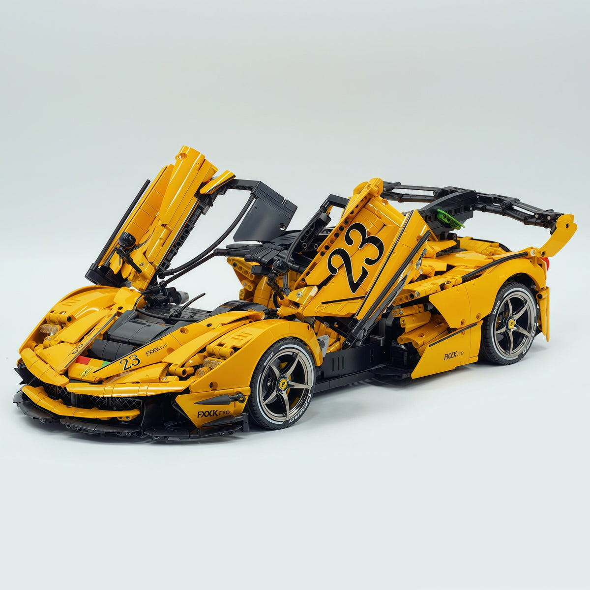 Trilumity Motorized Building Block Set: 1:8 The Ultimate Italian Hybrid Hypercar Evo | Baked Enamel Yellow Paint Italian Flagship (4058+-Piece)