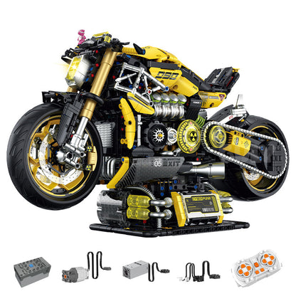 Trilumity Cyberpunk 2077 ARCH Nazare Motorcycle, Spray Display Stand with Lights Building Block Set, 1:5 Scale, Remote Control, 2,500-Piece