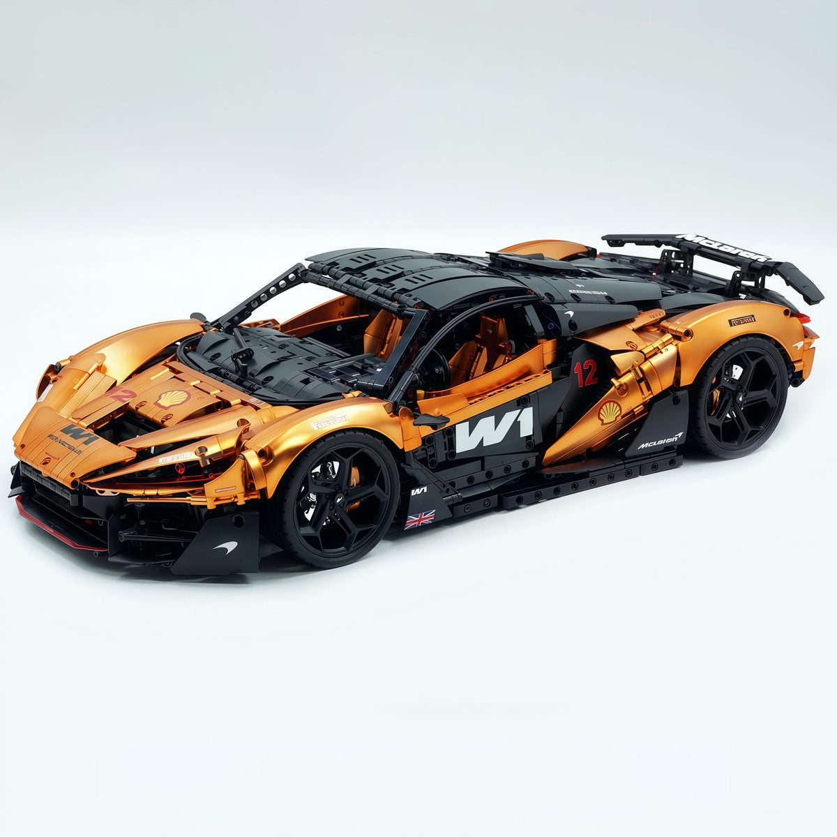 Trilumity Motorized Building Block Set: 1:8 The Ultimate British Woking Hypercar | Orange-Gold Custom Edition | Shipped in Original Gift Box