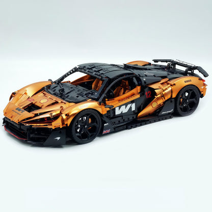 Trilumity Motorized Building Block Set: 1:8 The Ultimate British Woking Hypercar | Orange-Gold Custom Edition | Shipped in Original Gift Box