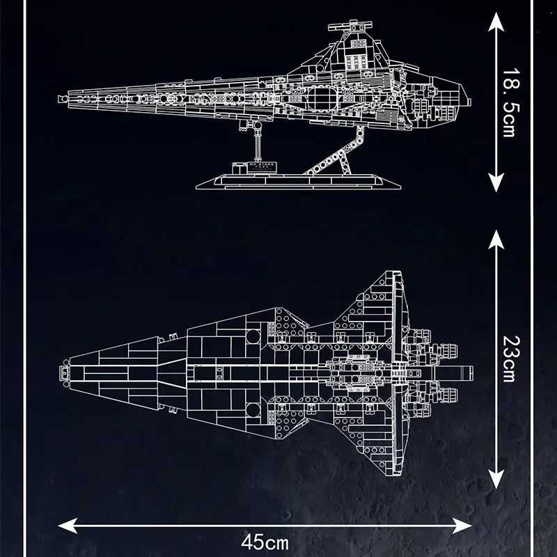 Mould King MOC Building Block Set: Star Wars MOC Republic Attack Cruiser, Model MK21074