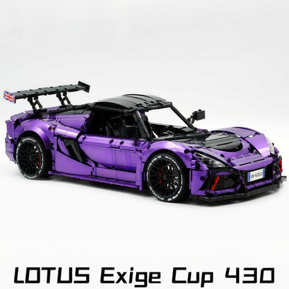 Trilumity Building Block Set: 1:8 Lotus Exige Cup 430 | Rare Amethyst Color Enamel Paint | Officially Licensed Edition (3730-Piece)