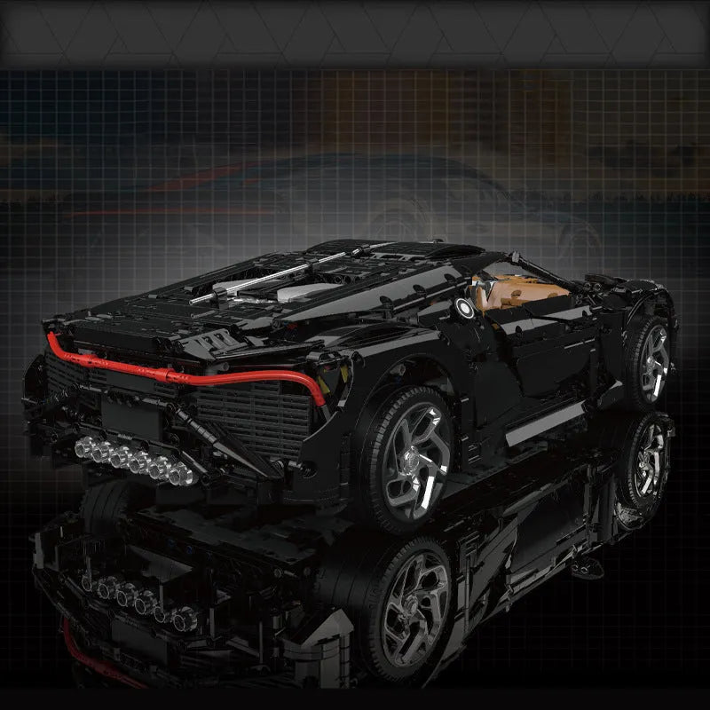 Mould King MOC Building Block Set: Motorized Bugatti La Voiture Noire Racing Car, Model 13163