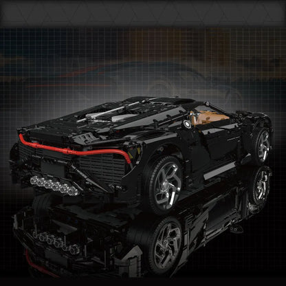 Mould King MOC Building Block Set: Motorized Bugatti La Voiture Noire Racing Car, Model 13163