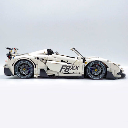 Trilumity Building Block Set: 1:8 The Ultimate Turbo V8 GT Convertible, White Goddess Custom Edition (3781-Piece)