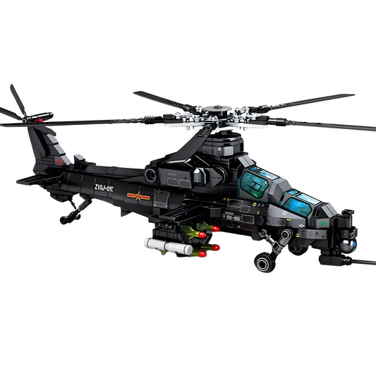 Trilumity Z-10 Attack Helicopter Building Block Set, 732-Piece