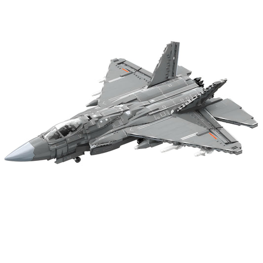 Trilumity J-35 Stealth Fighter Building Block Set, 1:20 Scale, 2,635-Piece