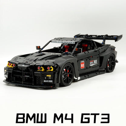 Trilumity Building Block Set: 1: 8 BMW M4 GT3 Building Set, Custom Barrel Matte Black Paint, The Ultimate Collectible (4556Piece)