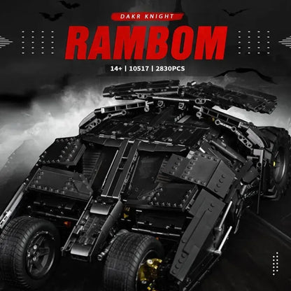 MOC Building Block Set: Motorized MOC Tech Dark Knight Rambom Car, Model K10517PF