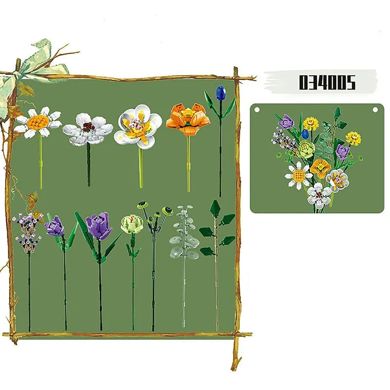 MORK Building Block Set: Flowers Bouquet, Model 034005