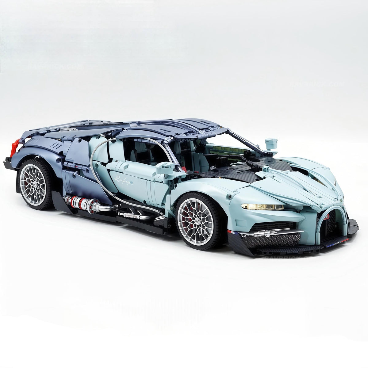 Trilumity Motorized Building Block Set: 1:8 French Hybrid V16 Hypercar | A Precision Blue Beast | Ultimate Collector's Item (3719-Piece)